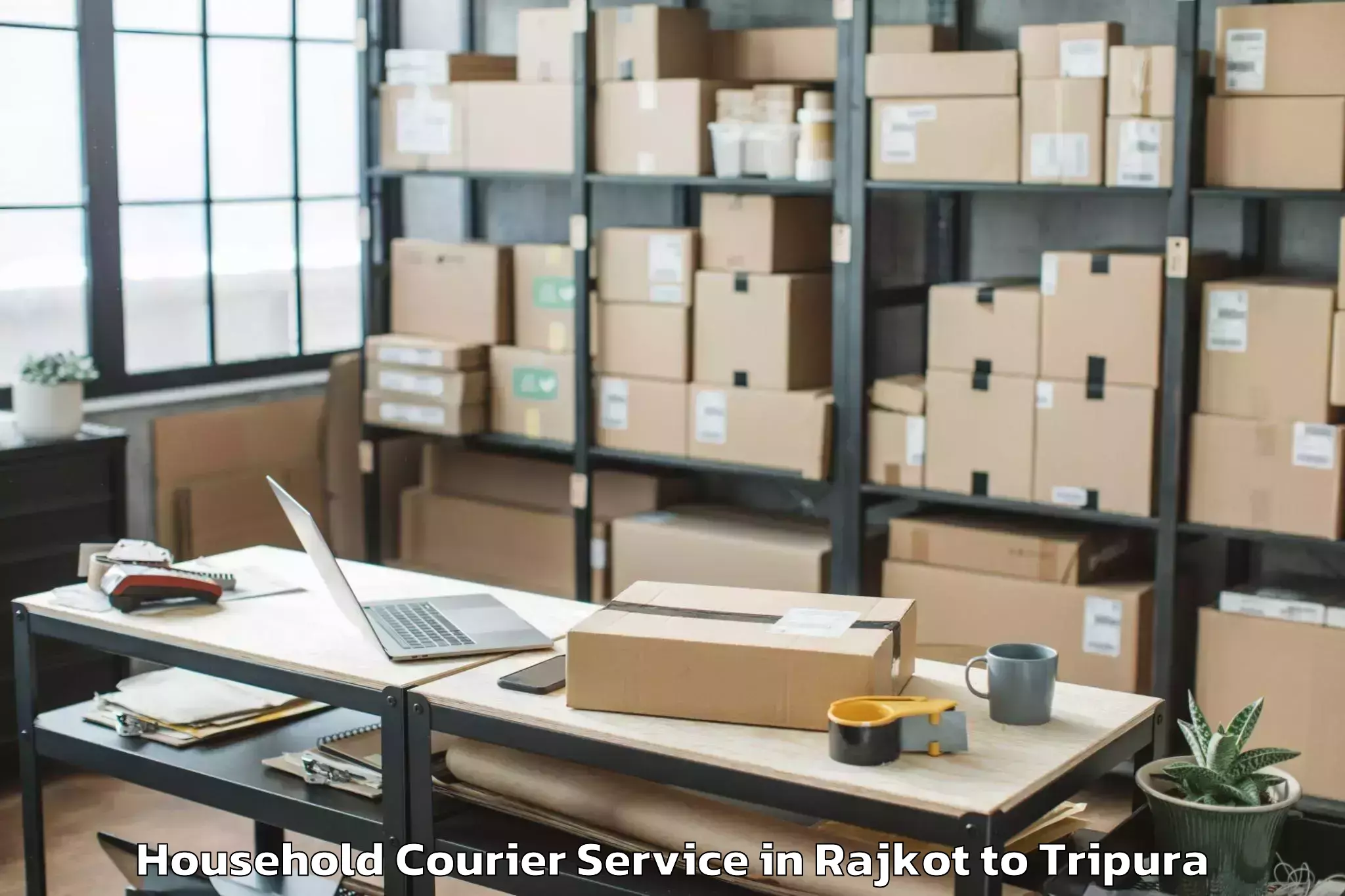 Book Rajkot to Boxanagar Household Courier Online